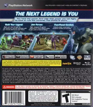 DC Universe Online (USA) box cover back